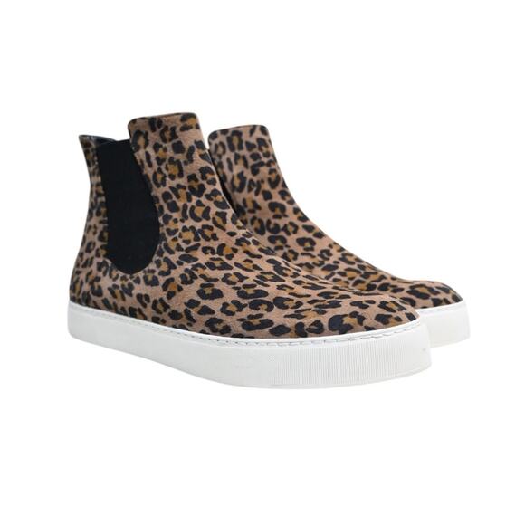 Stuart Weitzman Womens 10 Leopard Slip On High Top Suede Sneaker - Picture 3 of 10